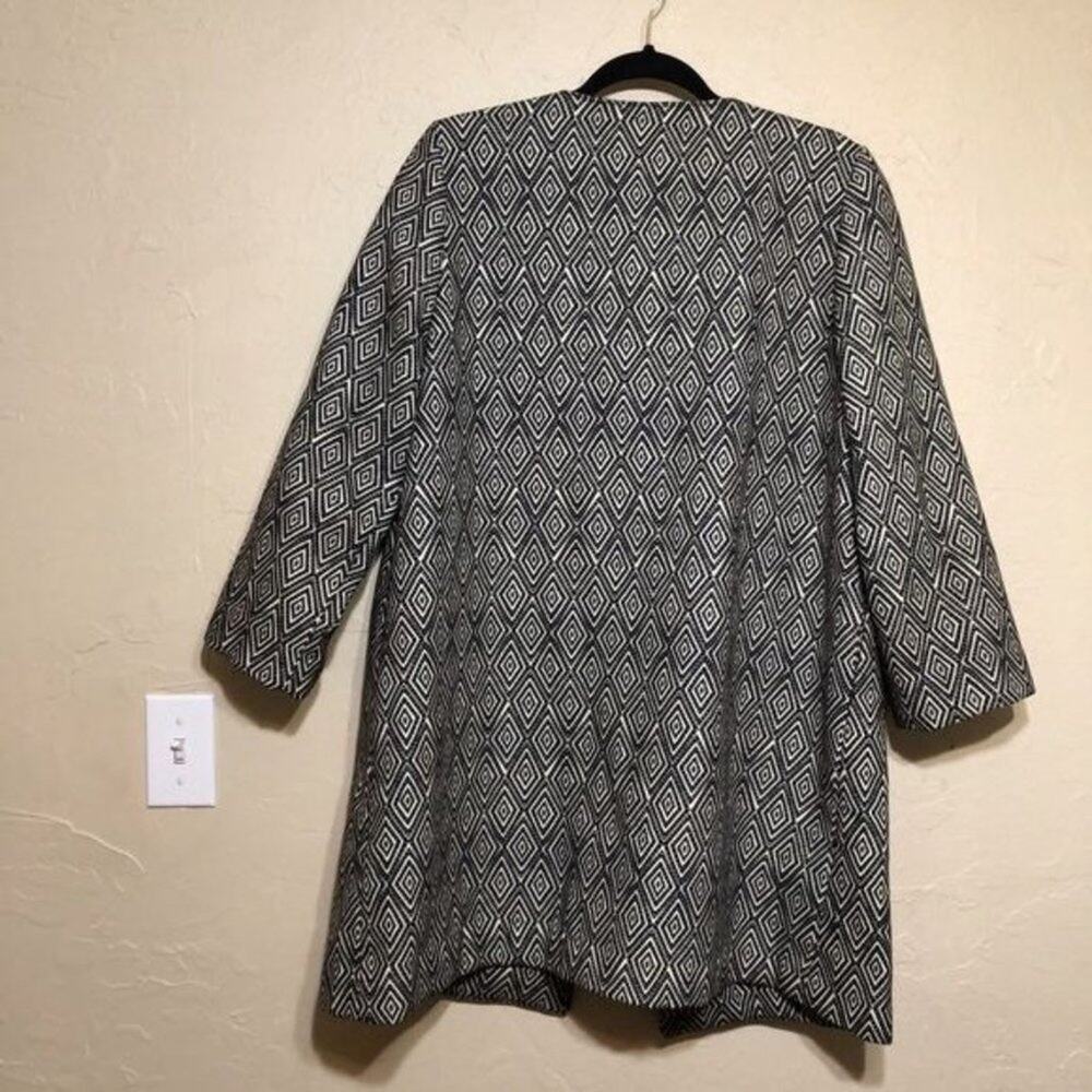 H&M Womens Coat 12 Geometric Duster Long Sleeve - Picture 2 of 5